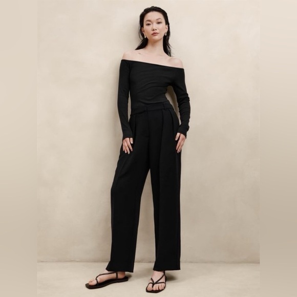 NWT! Banana Republic Black Relaxed Trousers - Size 20🩵 - Picture 1 of 5